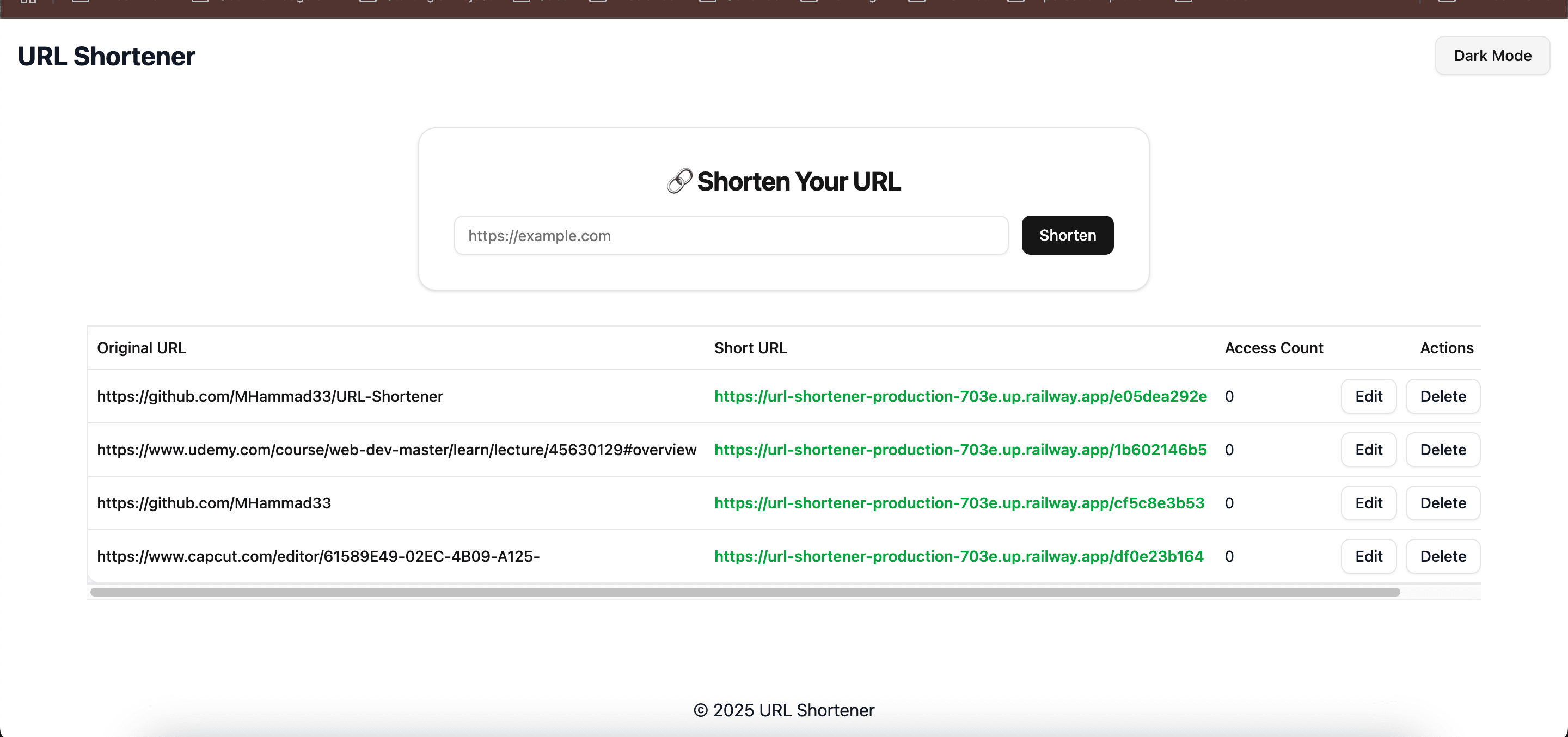 URL Shortener - Project Preview